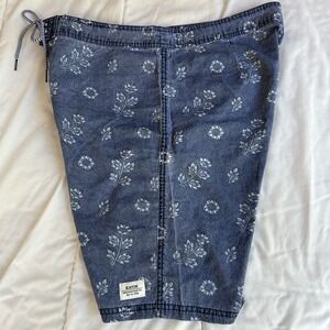 Katin Board‎ Shorts Mens 33 Blue Katin Swim Trunks Surfing Beach Drawstring EUC